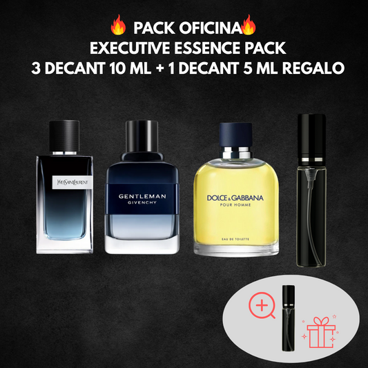 Executive Essence Pack – YSL Y EDP 10ml + D&G Pour Homme 10ml + Gentleman Edt Intense 10ml + 1 decant de regalo 5m