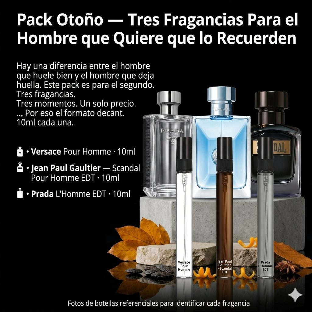 Pack Otoño — Tres Fragancias Para el Hombre que Quiere que lo Recuerden